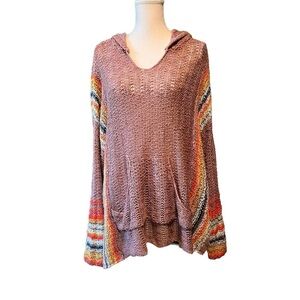 EASEL WOMEN’S PRETTY PULOVER LOOSE WOVEN OVERSIZED HOODIE SIZE MEDIUM